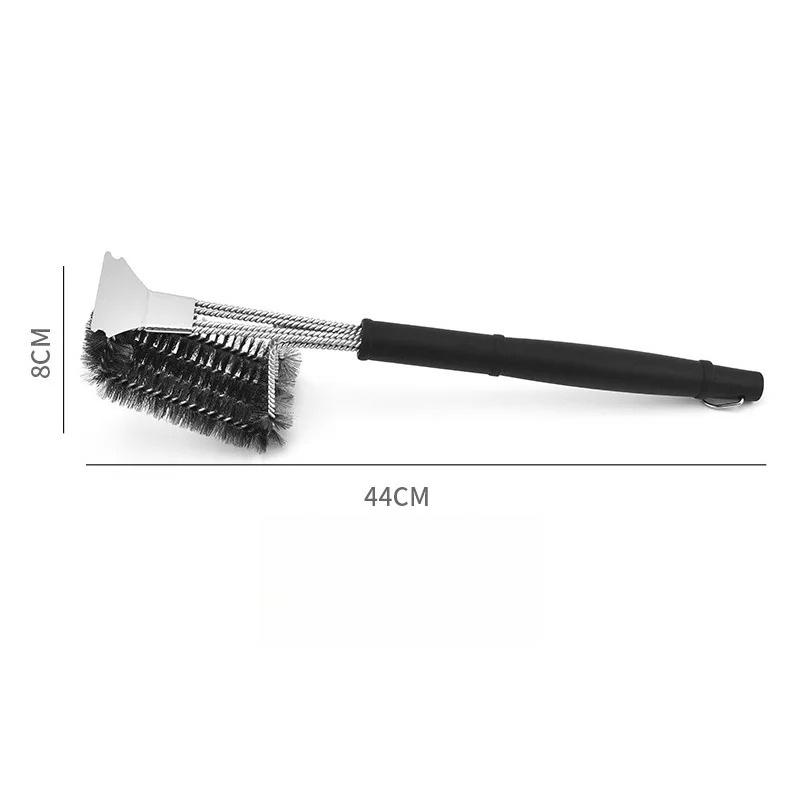 For Cast Iron Grates Outdoor Cooking Cleaning Tool With Grip Stainless Steel Spiral BBQ Grill Brush Rustproof Scrubber