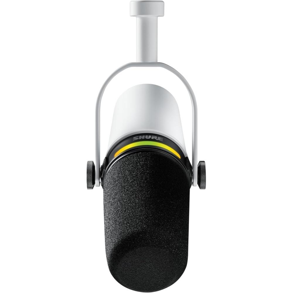 Shure Mv7+ Podcast-Mikrofon Weiß   Obs-zertifiziertes dynamisches Mikrofon Nierencharakteristik