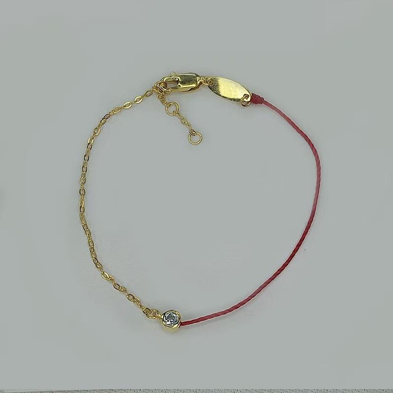 Zodiac Year Red Rope Bracelet: Stylish, Durable, Anti-fading, with Single Diamond Accent