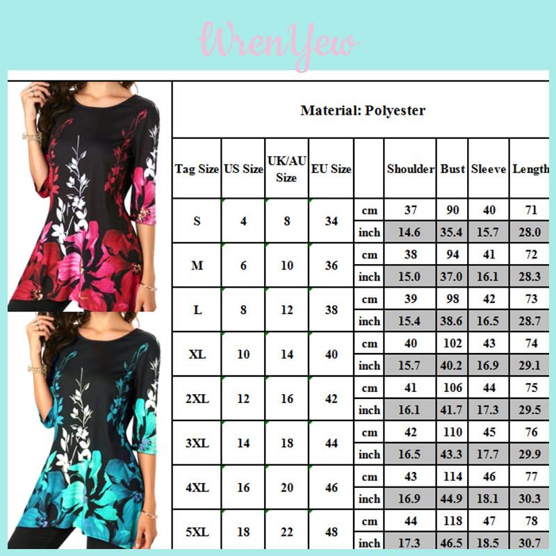 Plus Size Womens Asymmetric Floral Printed Short Sleeve Tunic Blouse For Summer Comfort