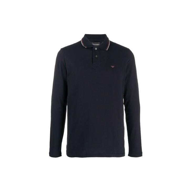 EMPORIO ARMANI Longsleeved Logo-print Polo Shirt 8N1FB5-1JPTZ-0920