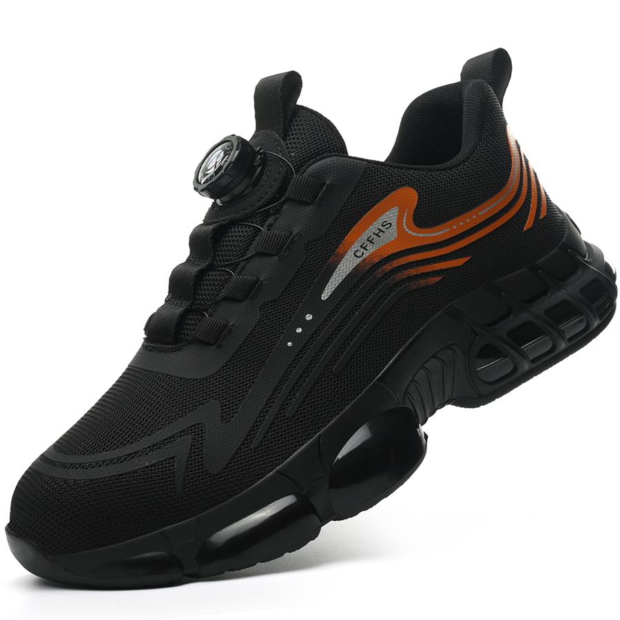 Mens Anti-Puncture Safety Shoes Steel Toe Work Boots Anti-Smash Lightweight Breathable Work Sneakers All-Season Casual Footwear