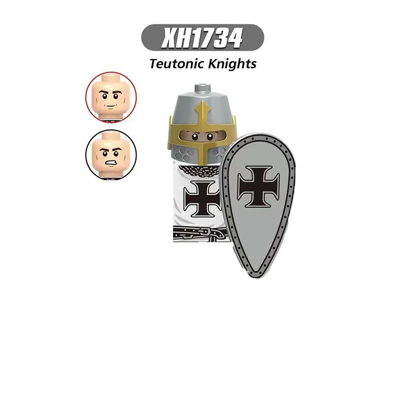 Mittelalterliche Ritter Serie Figuren Bausteine Krieger Soldaten Wachen Löwenherz Krankenhaus Deutscher Ritter Schlacht Hirte Kindergeschenk