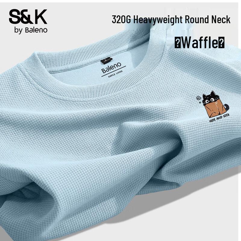 

Baleno Men s S&K Series Heavyweight Waffle Knit Crewneck Sweatshirt 2XL