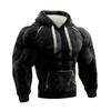 Men's Christmas Muscle Ugly Print Long-Sleeve Casual Sports Hooded Sweatshirt