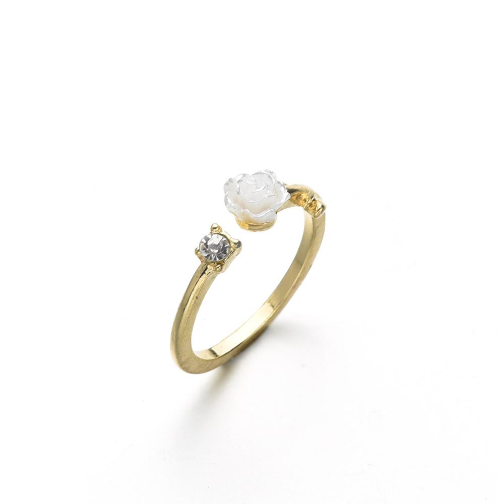 1PCS Camellia Opening Adjustable Ring