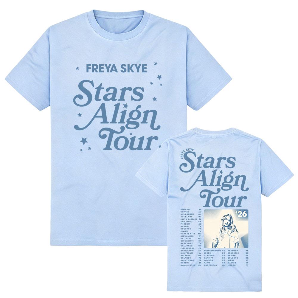 Freya Skye Stars Align Tour T-shirt Cotton Short Sleeve Summer O-neck Tees Merch Print Clothing Women Men Soft Tshirt Streetwear