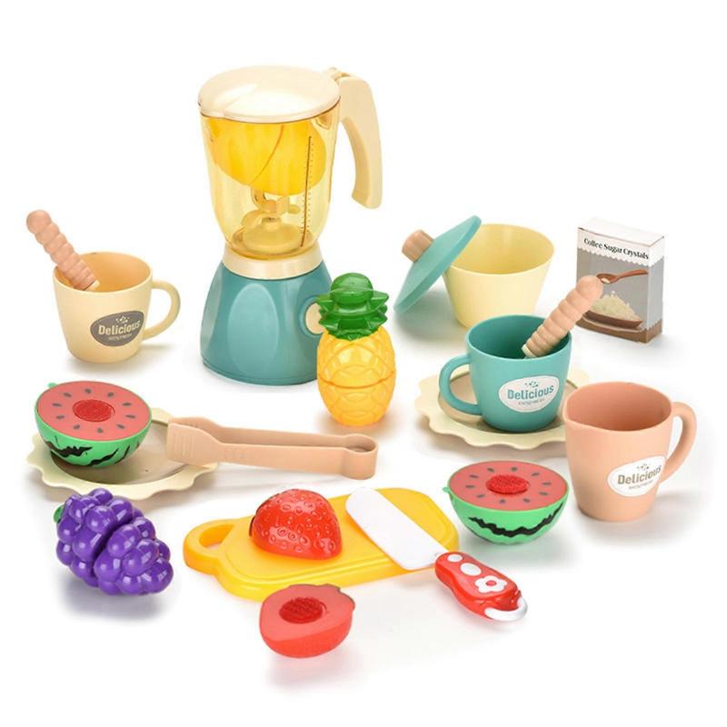 Kitchen Toys For Kids Cooking Bread Simulation Food Coffee Cake ABS Multicolor Vegetable Cutting 1 Set Gift Pretend Play