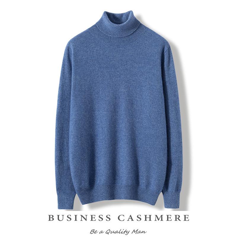Men's Plus Size High Collar Cashmere Sweater - Thick Winter Knitwear