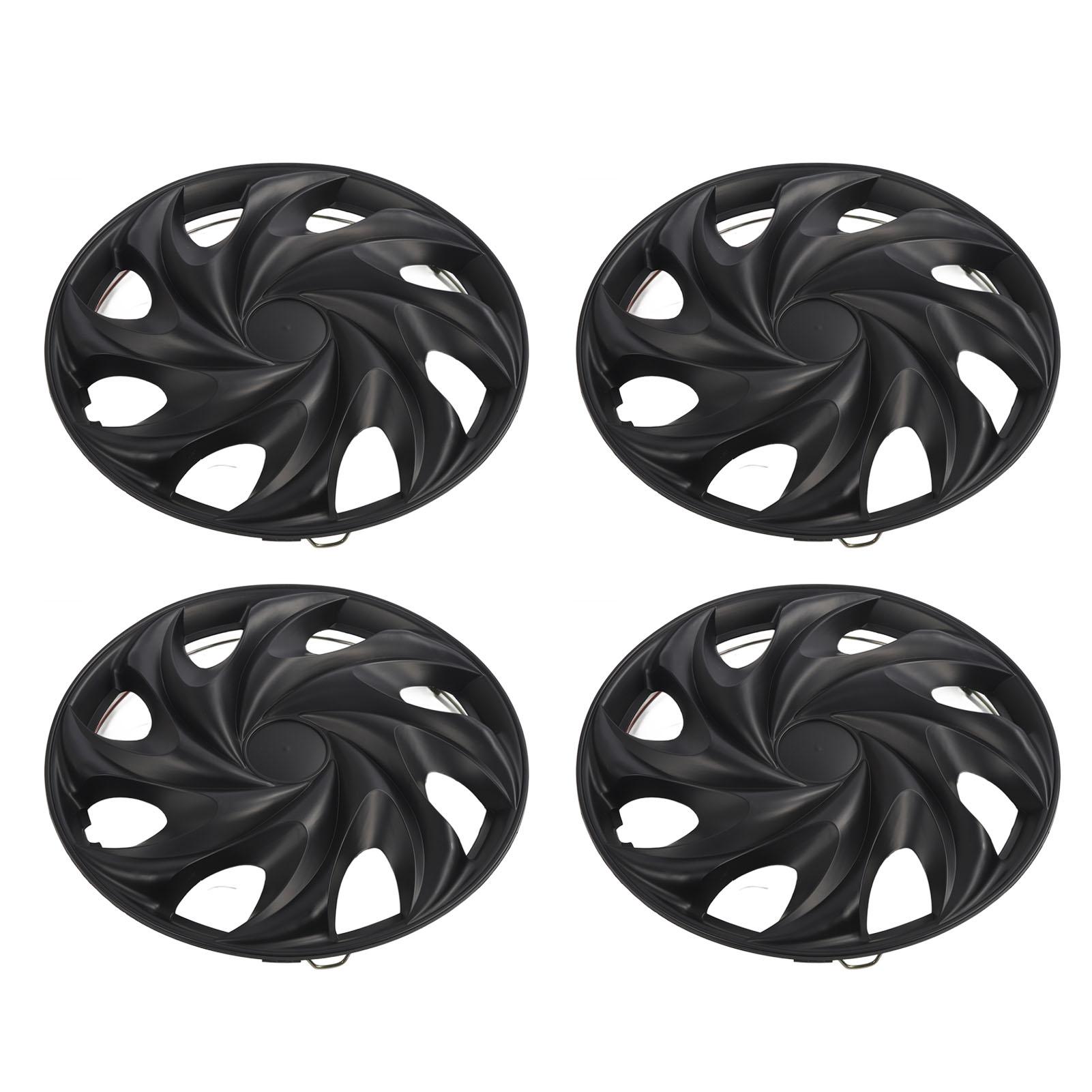 4PCS 13in Wheel Hubcap Black Cool Look Wheel Rim Protector Universal Fit for Cars Trucks Vans