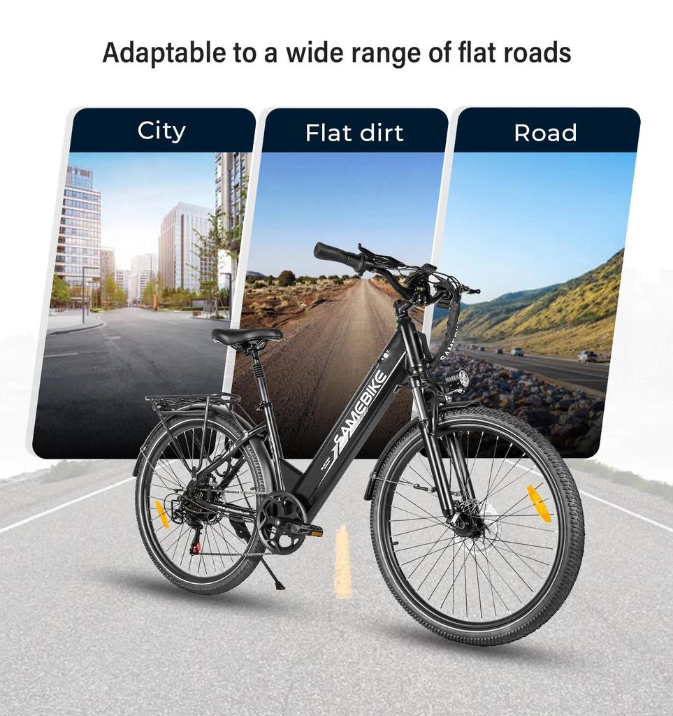 E-Bike Neues Modell SAMEBIKE RS-A01 Pro-T 36V15AH Abnehmbarer Akku Elektrofahrrad 26-Zoll-Reifen Pendeln Elektrofahrrad