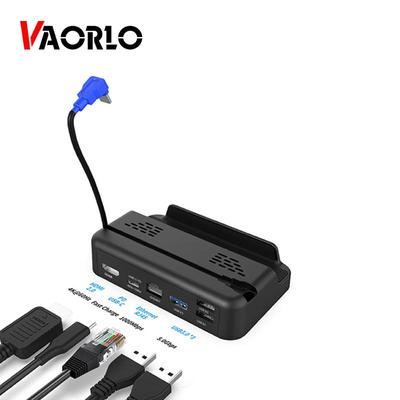 VAORLO Steam Deck Docking Station TV Base Stand 5 In 1 Hub Aluminum Alloy Holder Dock 60Hz HDMI-compatible USB-C For Steam Deck Console