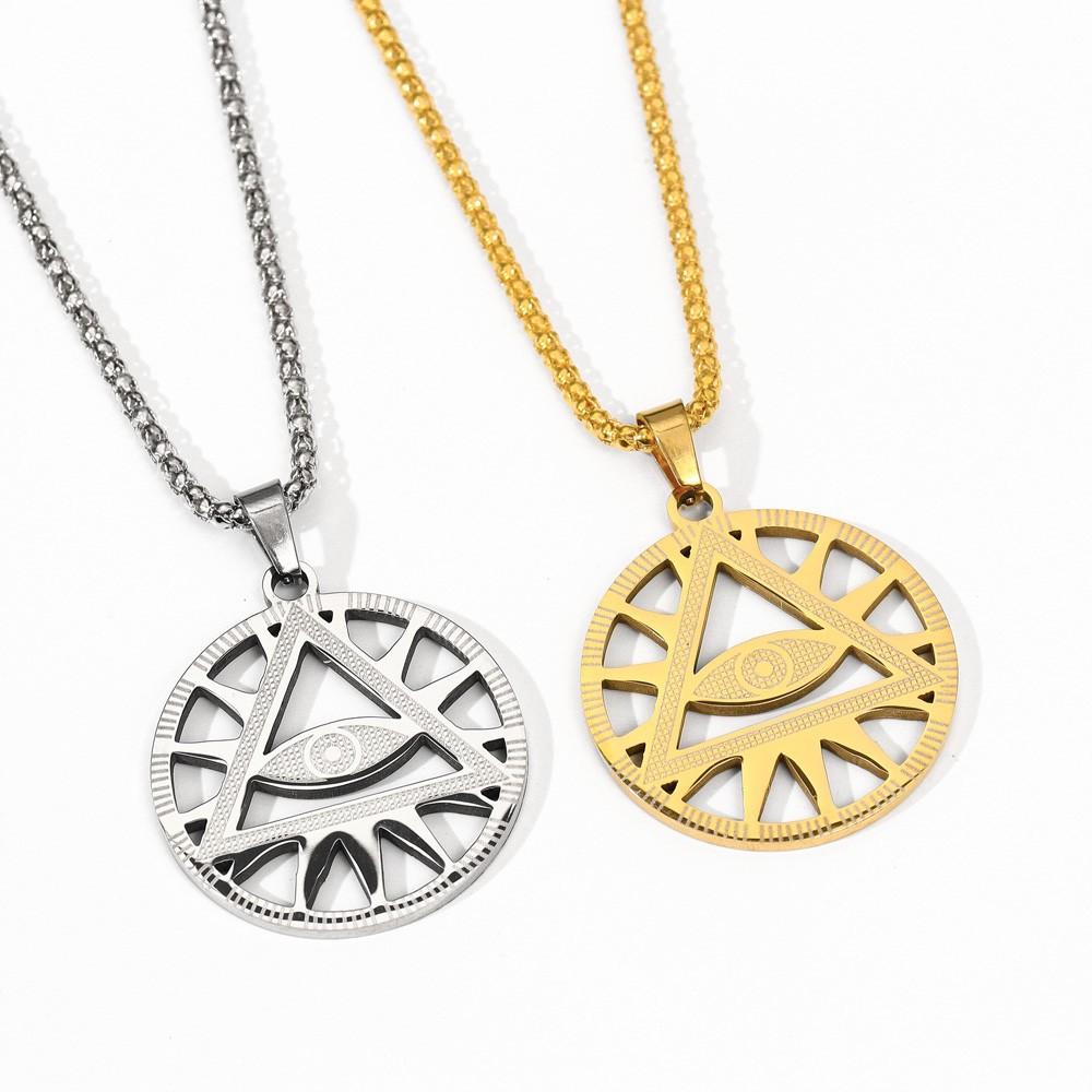 New Trendy Illuminati Pyramid Charm Necklace Men's Necklace Jewelry