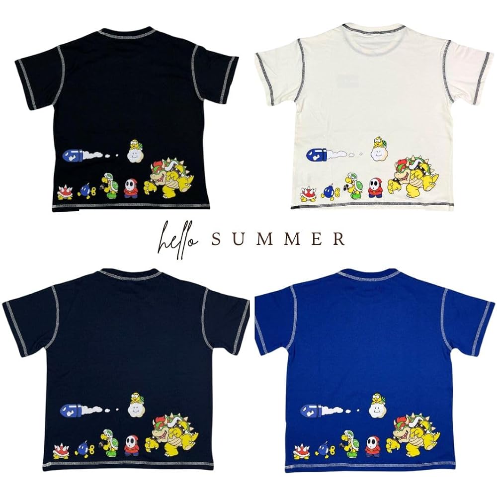 [Nakata Co., Ltd.] Super Mario Kids T-shirt, character print, short sleeve, for boys and girls, 1...