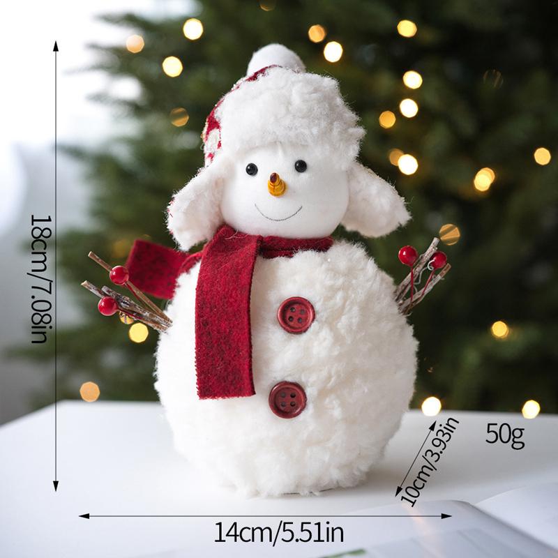 Christmas Snowman Doll Ornaments Xmas Tree Plush Doll Hanging Pendants Christmas Decoration for Home New Year Party Kids Gifts