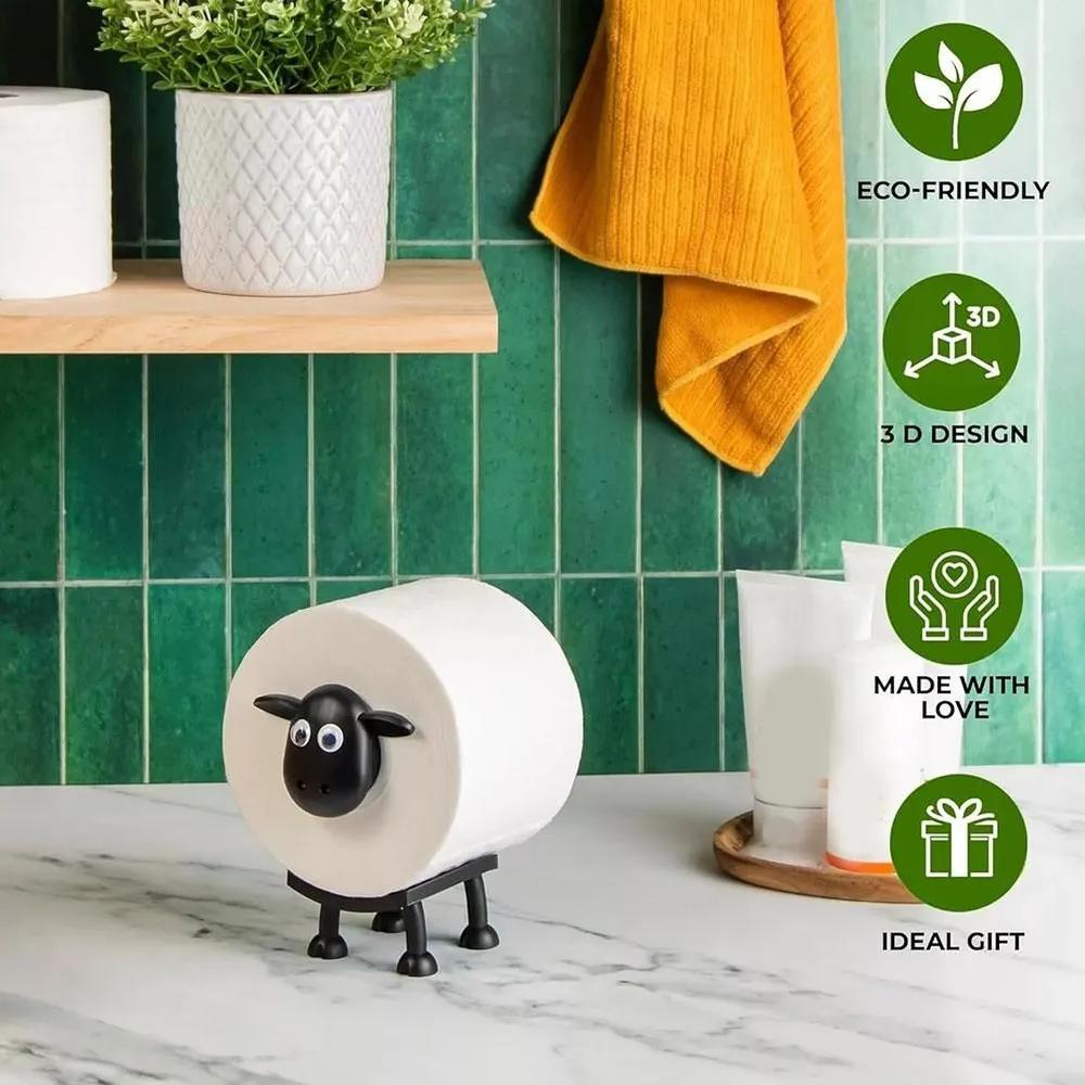 Simpatico Portarotolo a Forma di Pecora, Portarotolo Umoristico per la Decorazione del Bagno