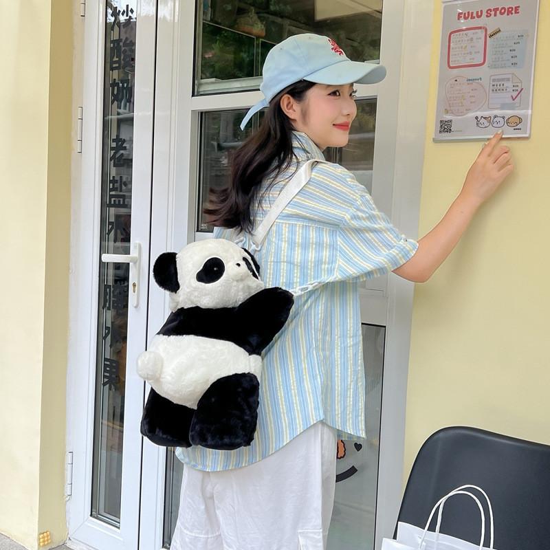 Panda Plush Adorable School Bag Versatile Carry Material Children Teens Bags