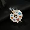Enamel Fine Workmanship Shiny High Gloss Geometric Decoration Rust-resistant Exquisite Draw Palette Brooch