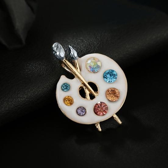 Enamel Fine Workmanship Shiny High Gloss Geometric Decoration Rust-resistant Exquisite Draw Palette Brooch