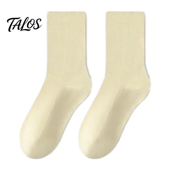 Lightweight Breathable Hosiery Crew Socks for Women, Solid Color Mid-calf Socks, Non-binding Daily Wear Cotton Yoga And Sports, Comfortable Casual Non