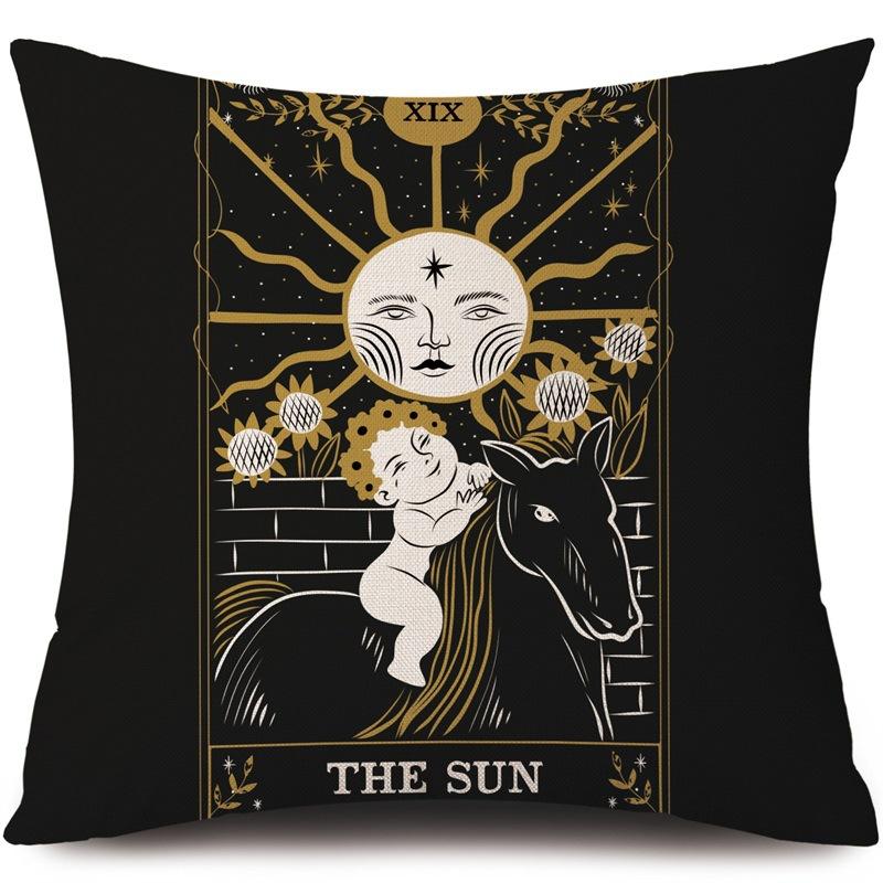 Tarot Card God Sun Face Pillowcase Moon Pillowcase Decoration Living Room bedroom sofa Bed Home Decor Car Cushion decoration