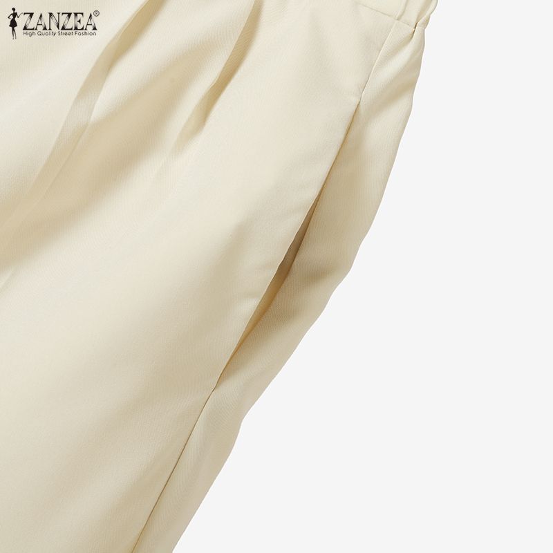 ZANZEA Womens 3/4 Sleeve Blouse and Pants Casual Two Piece Suit Sets