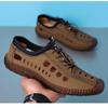 Lace-up Leather Sports and Leisure Shoes Men's Low-top Flat Heel Breathable Wading Men's Shoes Fashion Leather Sandals