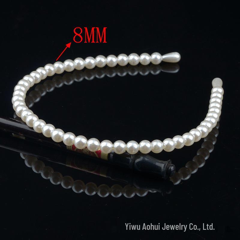 Handwoven Faux Pearl Headband & Bow Hair Clip Set for Brides