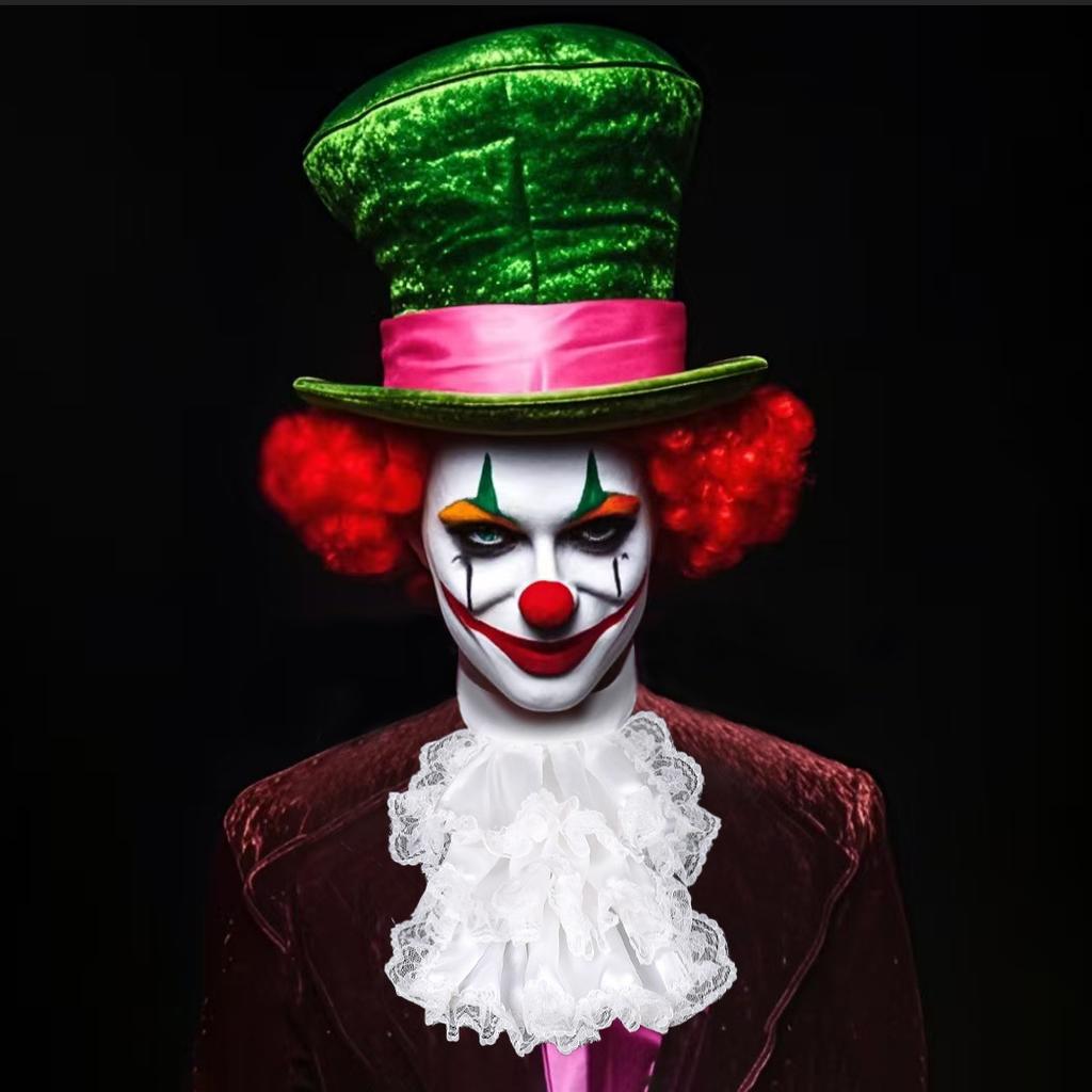 Ladies' New Clown Collar Bib Necklace Set, Makeup Party Accessories, Studio Retro Props