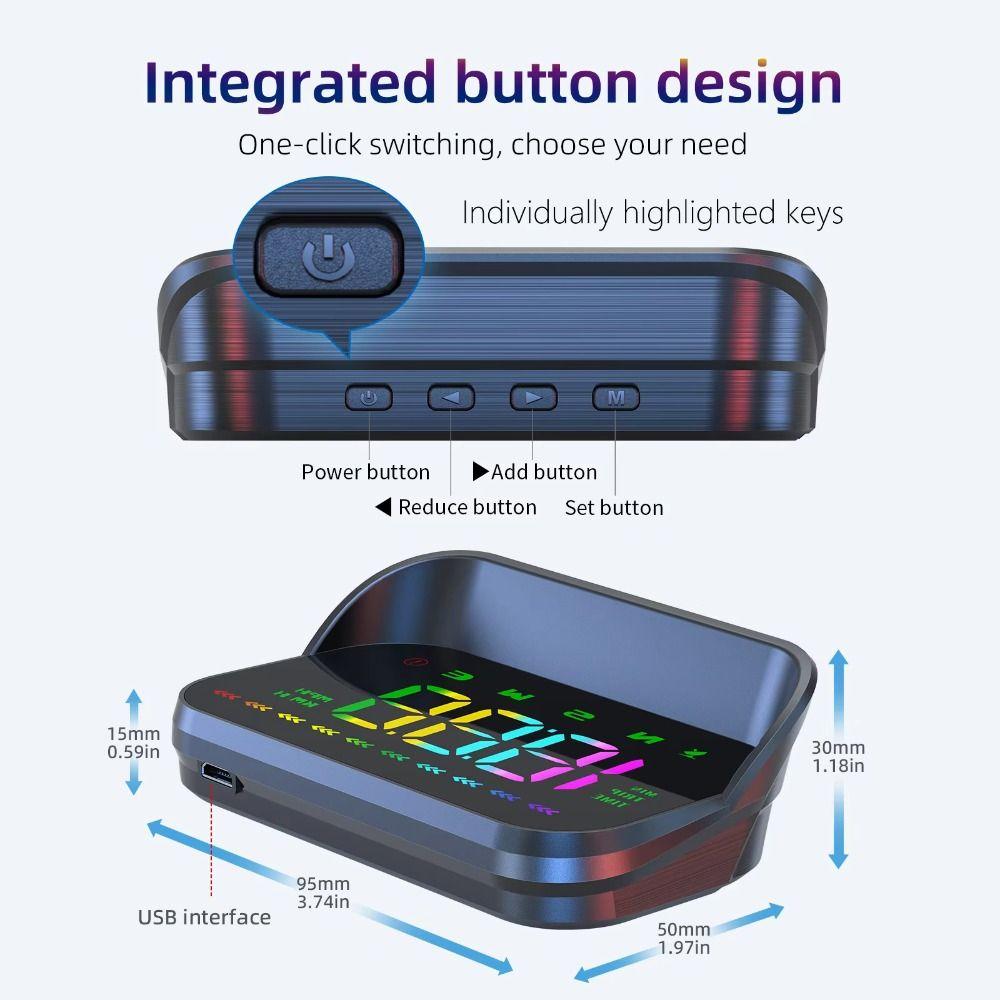 Universal Car Head Up Display HUD GPS Digital Speedometer Windshield Projector  Car Digital
