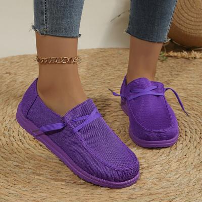 Women Platform Sneakers Autumn Slip On Flat Heels Loafers Shoes Woman Lightweight Breathable Lace-up Casual Shoes Plus Size 44