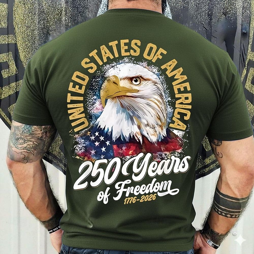 4th of July 2026 250th Memorial Day Men's Patriotic Designer Patriot Short Sleeve T-Shirt