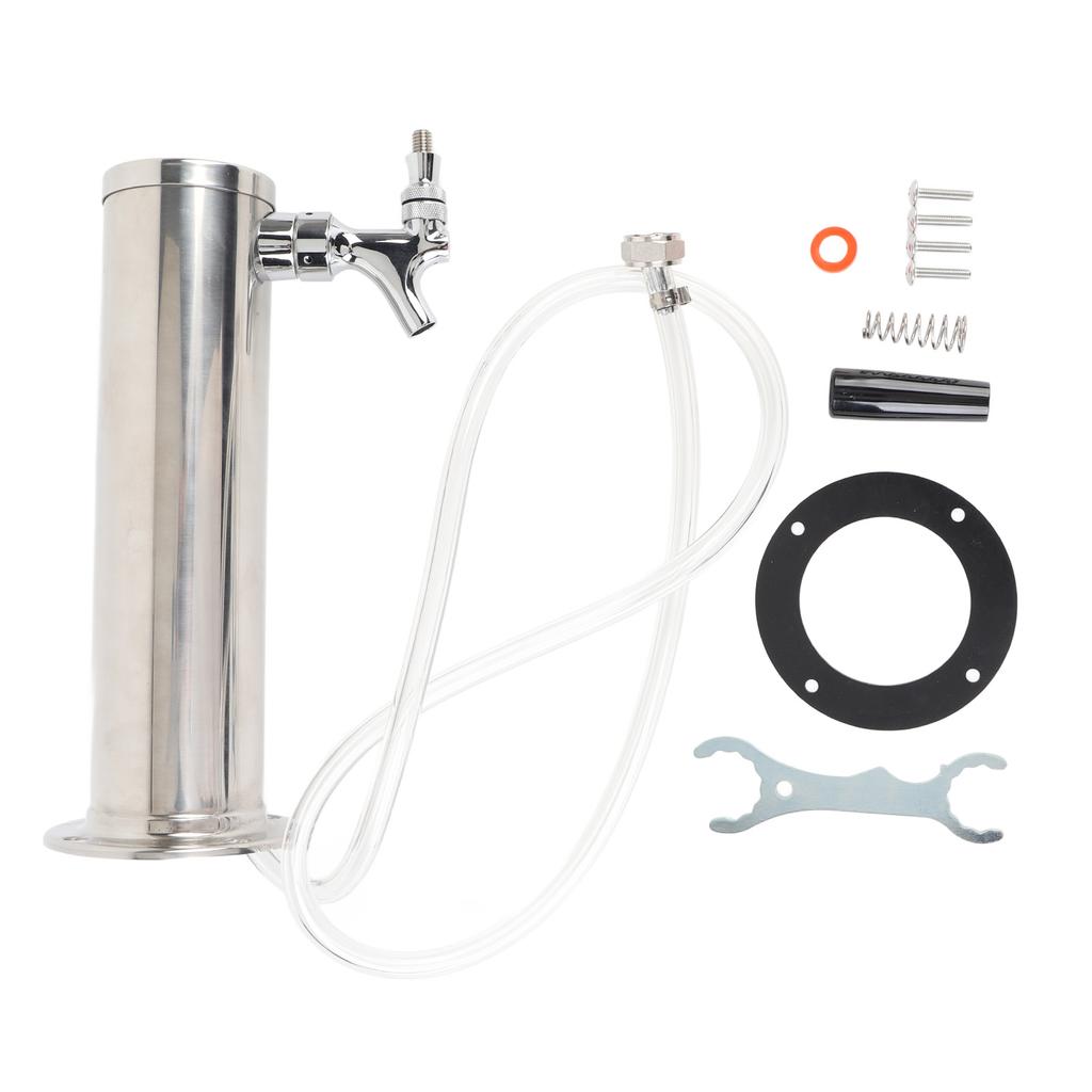 Single Tap Stainless Steel Draft Beer Tower 3 Inch Column Draft Beer Tower Dispenser Kit for