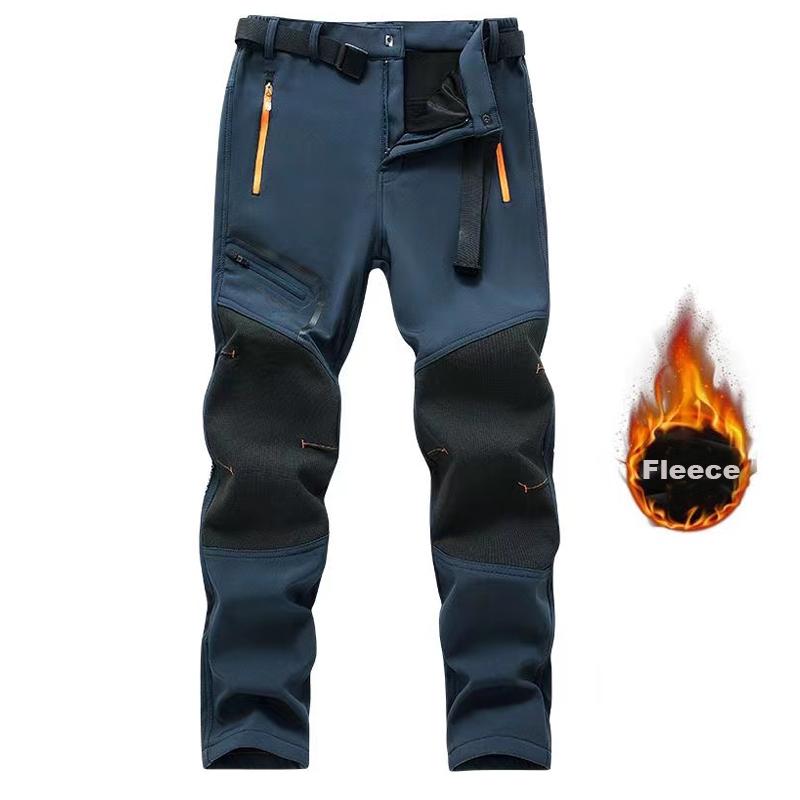 

Мужские флисовые теплые брюки для активного отдыха, софтшелл, зимние, для скалолазания, походов, спортивных тренировок L серый/синий