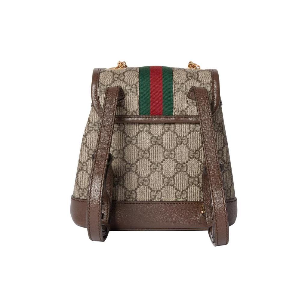 Gucci Ophidia Double G Logo Adjustable Shoulder Strap GG Supreme Canvas Mini Backpack Women Backpack Ebony Beige 795221-96IWG-8745