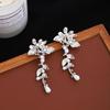 French Retro Exquisite Flower Pearl Earrings, Light Luxury High Sense Cold Style Fashion Temperament Earrings Women