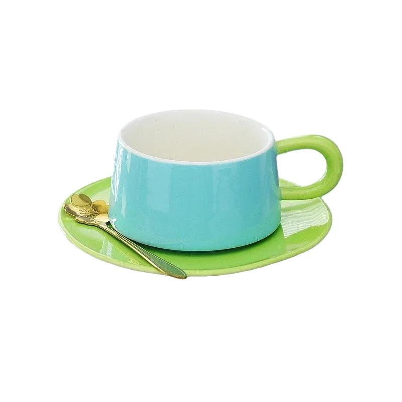 JUSTINLAU Ceramic Mug Valentine's Day Gifts Breakfast Coffee Milk Oat Cup Creative Couple Cup with Handle Home/Office Water Cups
