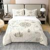 Compass Print Comforter Cover For Children Kids Boys Girl Bedding Set Vinatge World Duvet Cover Ocean Room Decor Queen Full Size