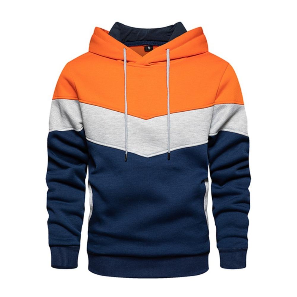 Men's Hoodies Color Blocking Sweatshirt Men's Hoodie Long Sleeve Hooded Sweatshirts Men Slim Fit Casual Tracksuit Male