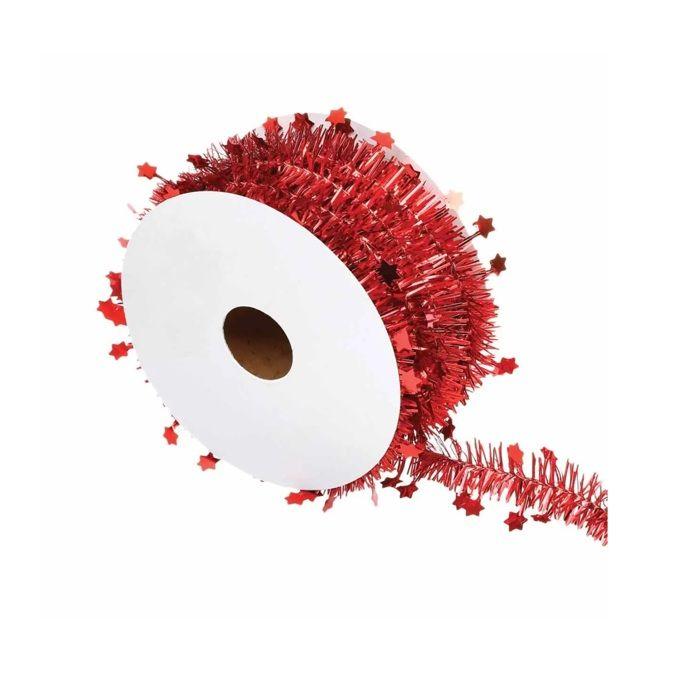 Rouleau guirlande de Noel etoile 2 plis 3 m rouge