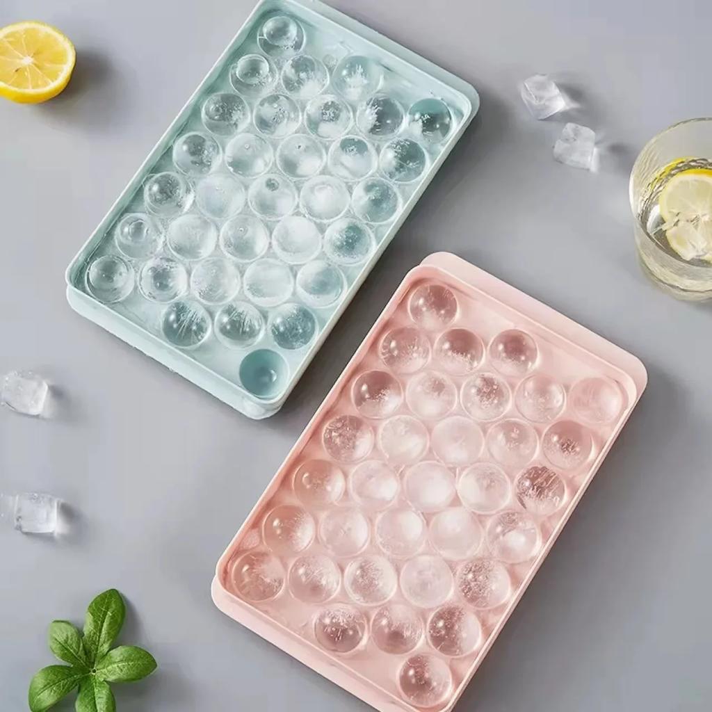 33 Grid Ice Ball Mould Whiskey Ice Ball for Home Fridge Popsicle Ice Cube Tray Box Kitchen Accessories Make 33 Ice Cube of Once