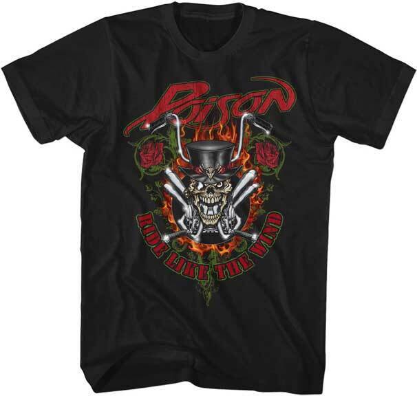 Poison Ride Like The Wind Men s T Shirt 80 s Rock Music Band Merch Unisex T-Shirt XXXXL