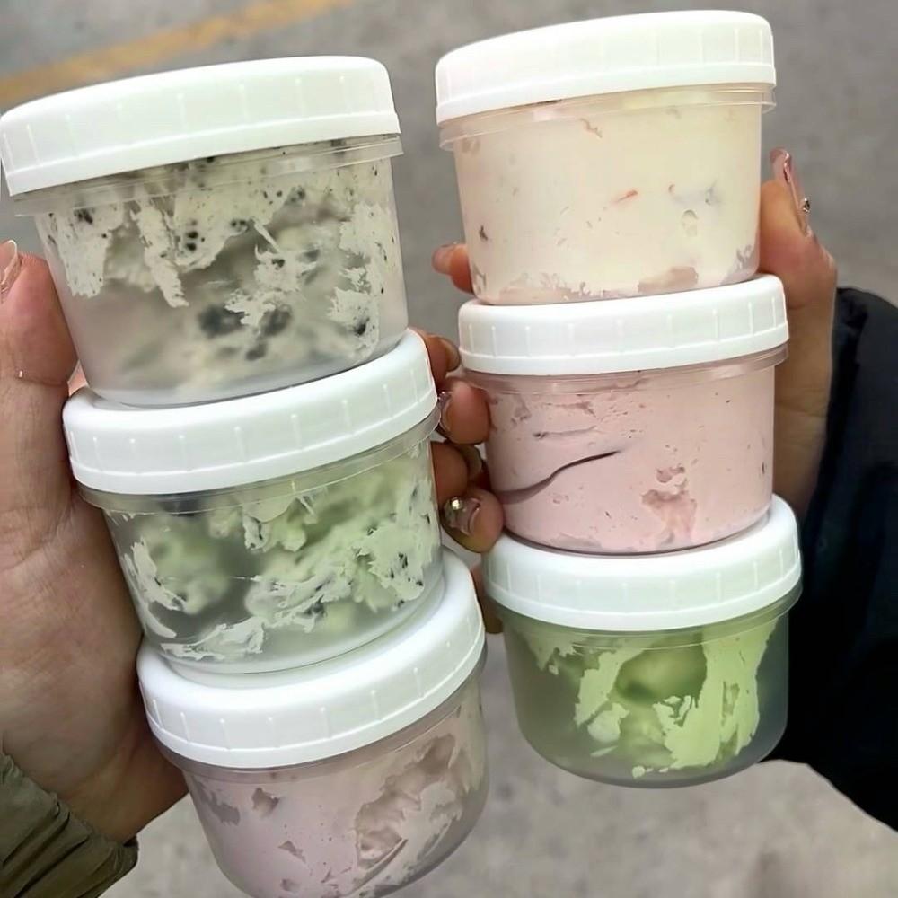 10Pcs Transparent Yogurt Pudding Jars Sealed with Lid Food Storage Container Stackable Reusable Fresh Keeping Box Kitchen