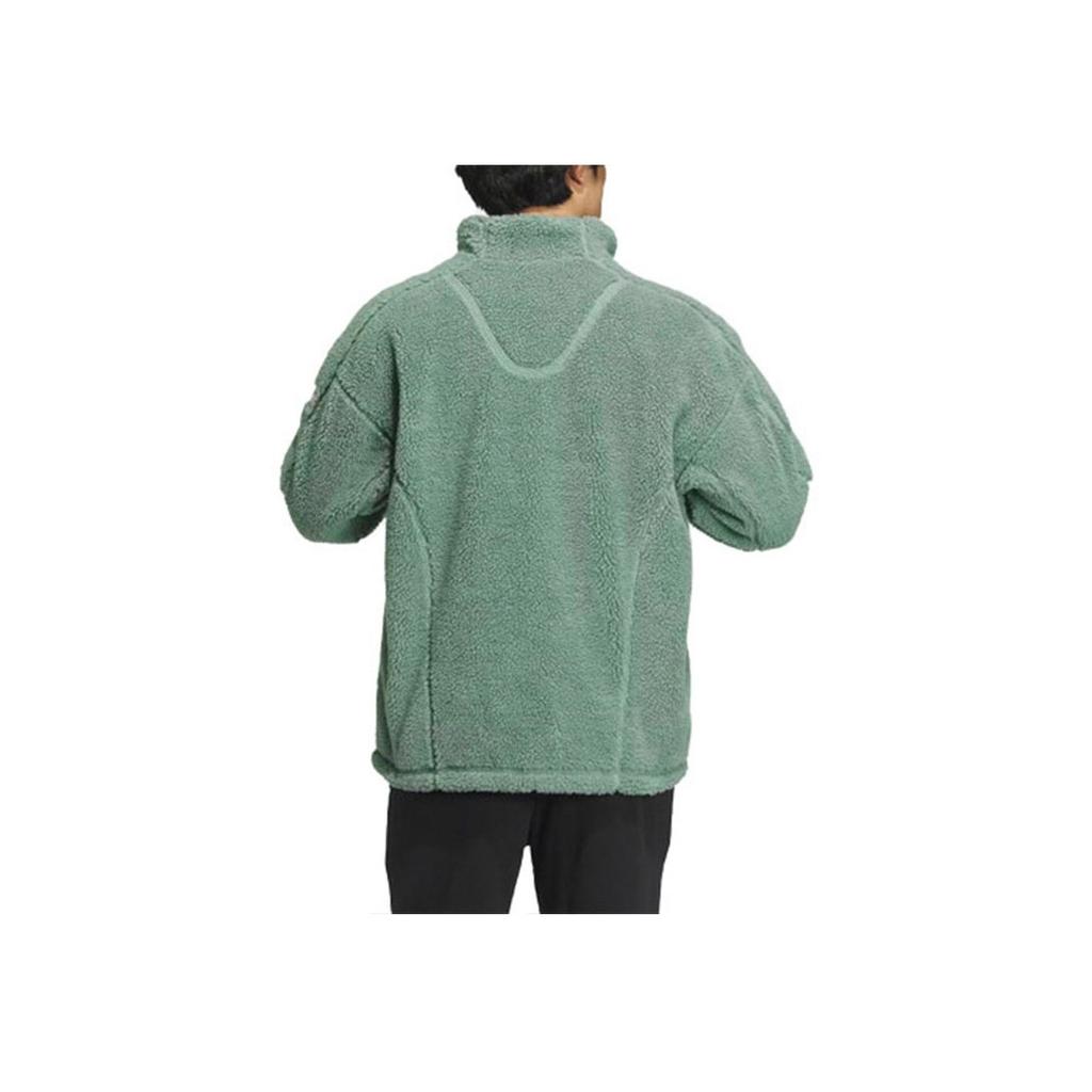 Adidas Sportswear Lounge Jacket With Solid Color Logo Unisex Outerwear Silver Gray Green IQ1368