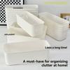 3pcs Drawer Storage Boxes, Rectangular Plastic Containers, Long Organizer Boxes for Desk Cosmetics, Snacks, Sundries and Socks