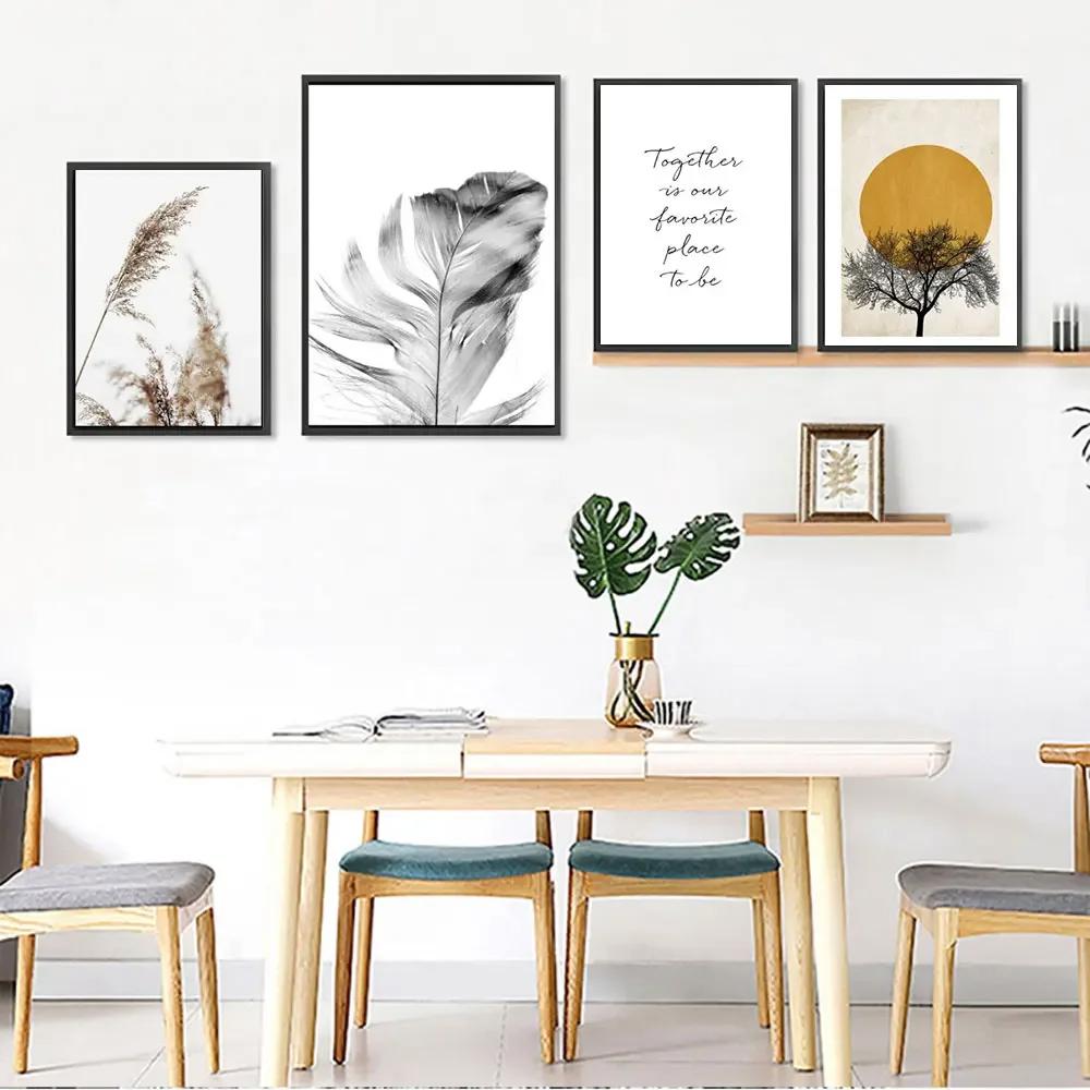Minimalistické rostliny plakát přírodní scenérie pampeliška severské slunce strom umělecký tisk plátno malba moderní nástěnný obraz ložnice dekorace