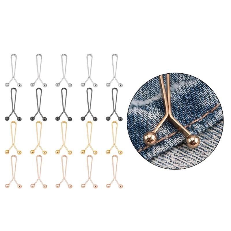 20 Pcs Trousers Tighter Clip Trousers Waist Tightener Trouser Button No Sewing Required for Trouser Legs