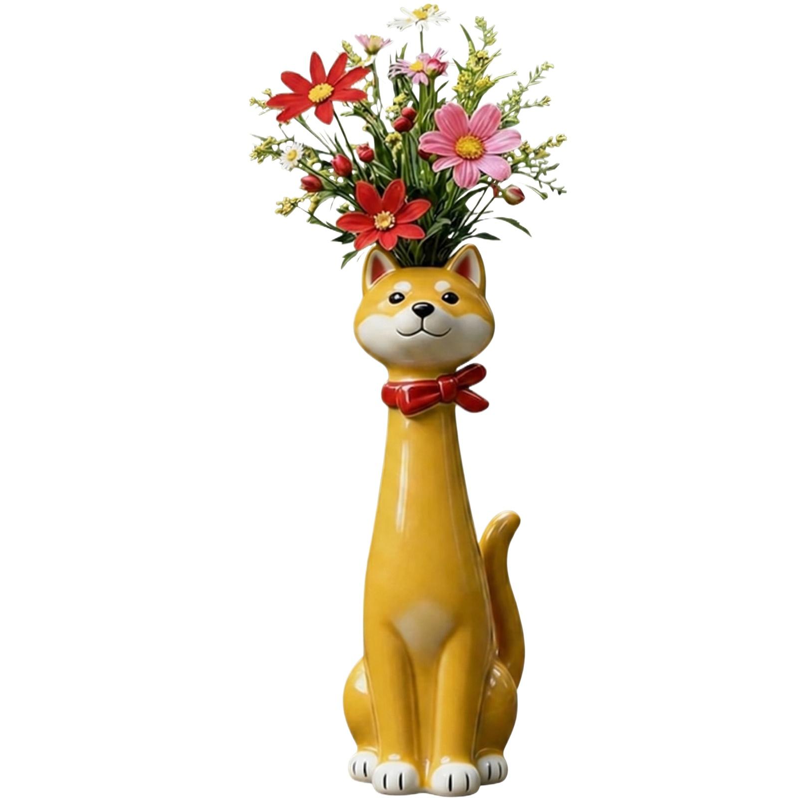 

Handmade Dog Vase Home Decoration Resin Ornament one size