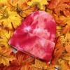 New gradual change tie-dye wool hat women's thickened warm rainbow knitted hat explosion