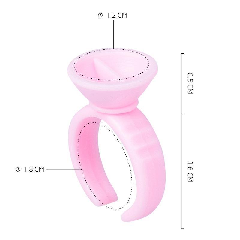 Pink Pigment & Glue Holder Ring for PMU, Lash Extensions & Tattooing.